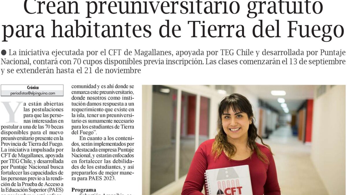 They create free pre-university for inhabitants of Tierra del Fuego