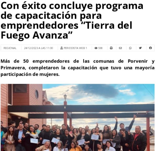 Training program for entrepreneurs “Tierra del Fuego Avanza” successfully concludes