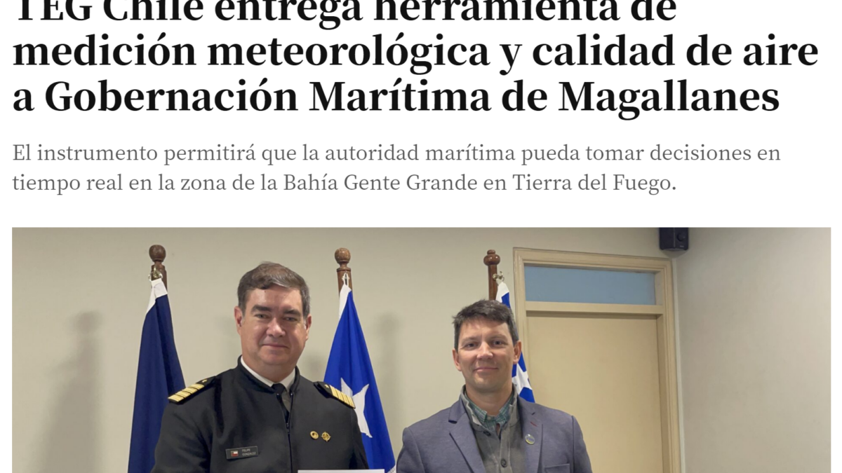 TEG Chile entrega herramienta de medición meteorológica y calidad de aire a Gobernación Marítima de Magallanes